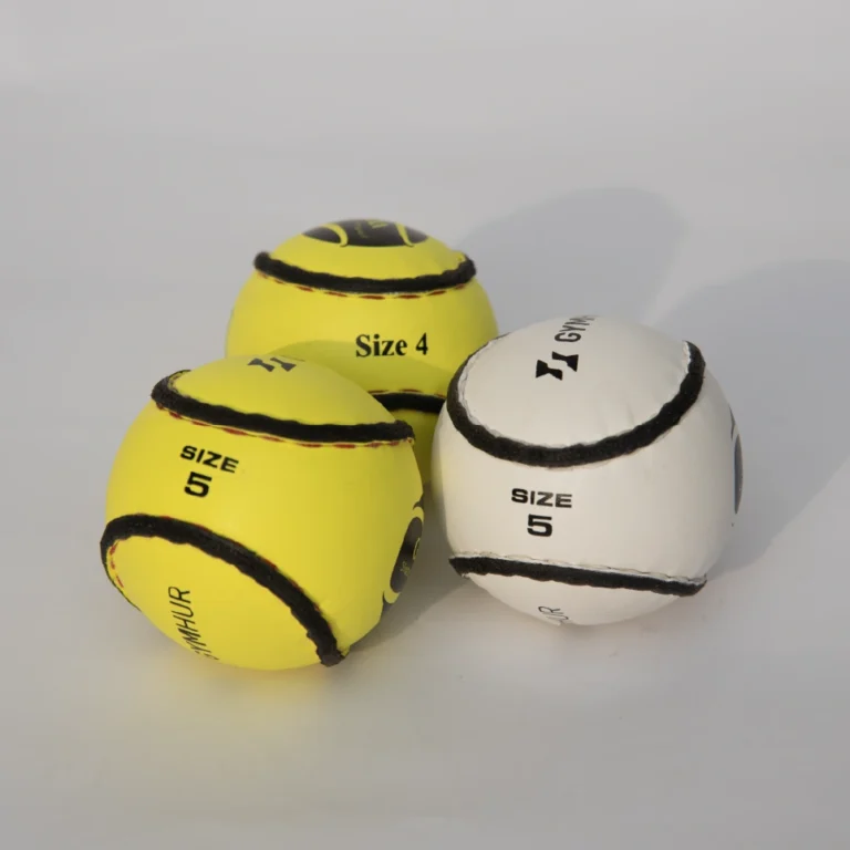 Wholesale match-grade GAA sliotars manufactured by GYMHUR in Sialkot Pakistan